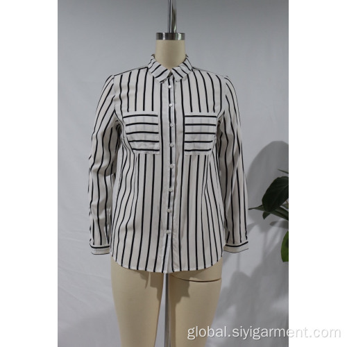 Women'S Polyester Blouses Long Sleeve Shirts Collar Printing Manufactory